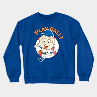 Play Ball! Mets Baseball Mascot Mr Met Crewneck Sweatshirt